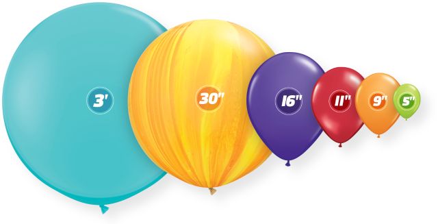 Balloon sizes chart